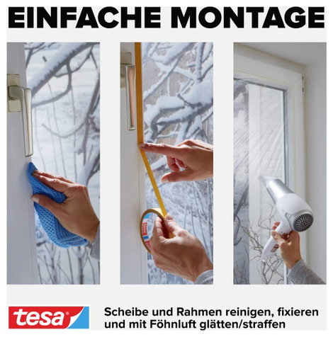 Hőszigetelő fólia ablakra, 1,7 x 1,5 m átlátszó 1tekercs tesamoll® Thermo Cover 6. kép