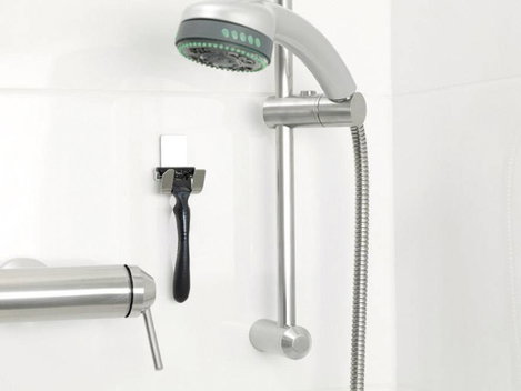 Vízálló fali borotva tartó, fém, Tesa Powerstrips 59709, 1 db 3. kép