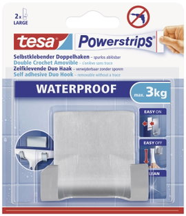 Vízálló vízlehúzó fali tartó, fém, Tesa Powerstrips 59710 1 db