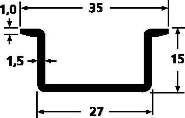 Szerelősín 2 m, HellermannTyton DELTA-3A/BV 2. kép