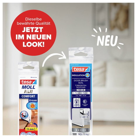 Ajtóseprű 1 m x 40 mm, fehér, lakkozott alu, Tesa 05405-100 2. kép