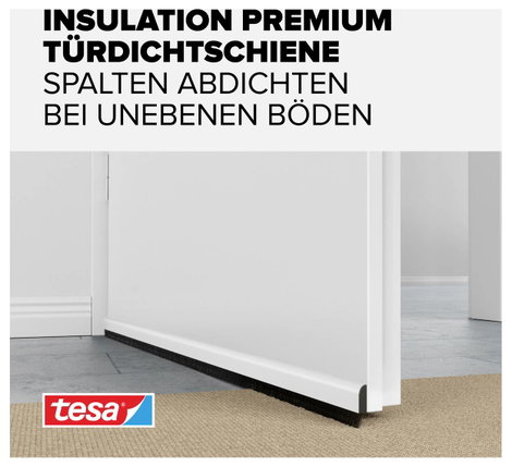 Ajtóseprű 1 m x 40 mm, fehér, lakkozott alu, Tesa 05405-100 3. kép