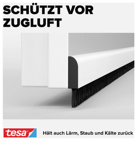 Ajtóseprű 1 m x 40 mm, fehér, lakkozott alu, Tesa 05405-100 5. kép