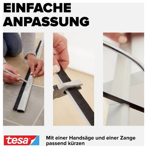Ajtóseprű 1 m x 40 mm, fehér, lakkozott alu, Tesa 05405-100 6. kép