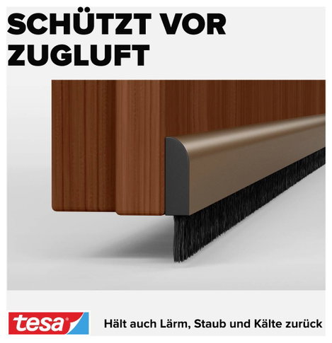 Ajtóseprű 1 m x 40 mm, barna, lakkozott alu, Tesa 05405-101 5. kép