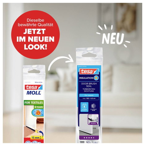 Ajtóseprű 1 m x 43 mm, fehér, műanyag, Tesamoll Tesa 2. kép