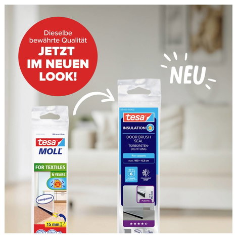 Ajtóseprű 1 m x 43 mm, átlátszó, műanyag, Tesamoll Tesa 2. kép