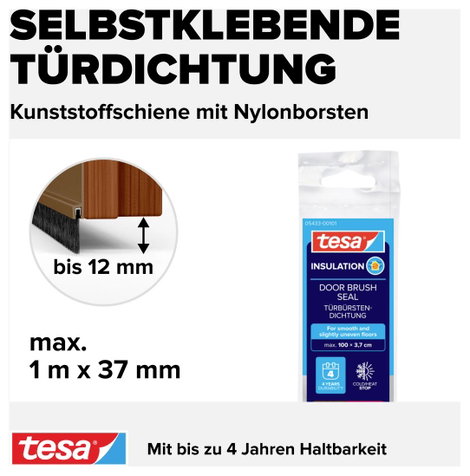 Ajtóseprű 1 m x 37 mm, barna, műanyag, Tesamoll Standard Tesa 4. kép