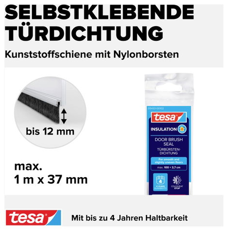 Ajtóseprű 1 m x 37 mm, átlátszó, műanyag, Tesamoll Standard Tesa 4. kép