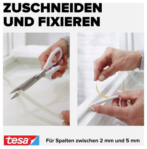 P profilú ablak szigetelő gumi, fehér, 10 m x 9 mm, tesamoll TESA 1 tekercs 6. kép