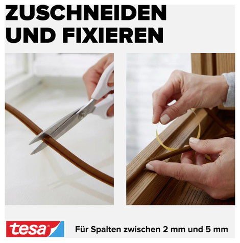 P profilú ablak szigetelő gumi, barna, 10 m x 9 mm, tesamoll TESA 1 tekercs 6. kép