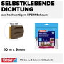 E profilú ablak szigetelő gumi, barna, 10 m x 9 mm, tesamoll TESA 1 tekercs 4. bélyegkép
