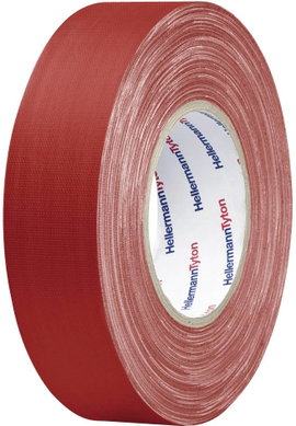 Téphető szövetbetétes ragasztószalag, gaffer tape 50 m x 19 mm, piros színű HellermannTyton HelaTape