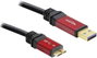 USB kábel 1 x USB 3.0 dugó A- 1 x USB 3.0 mikró dugó B, 2 m, piros, fekete, aranyozott bélyegkép