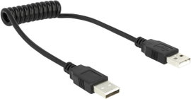 OTG USB kábel [1x USB 2.0 dugó A - 1x USB 2.0 dugó A] 0.60 m, fekete