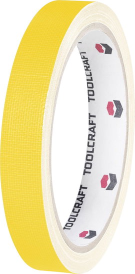 Egyoldalas szövet ragasztószalag (H x Sz) 10 m x 19 mm, sárga HEB19L10GC TOOLCRAFT, tartalom: 1 teke