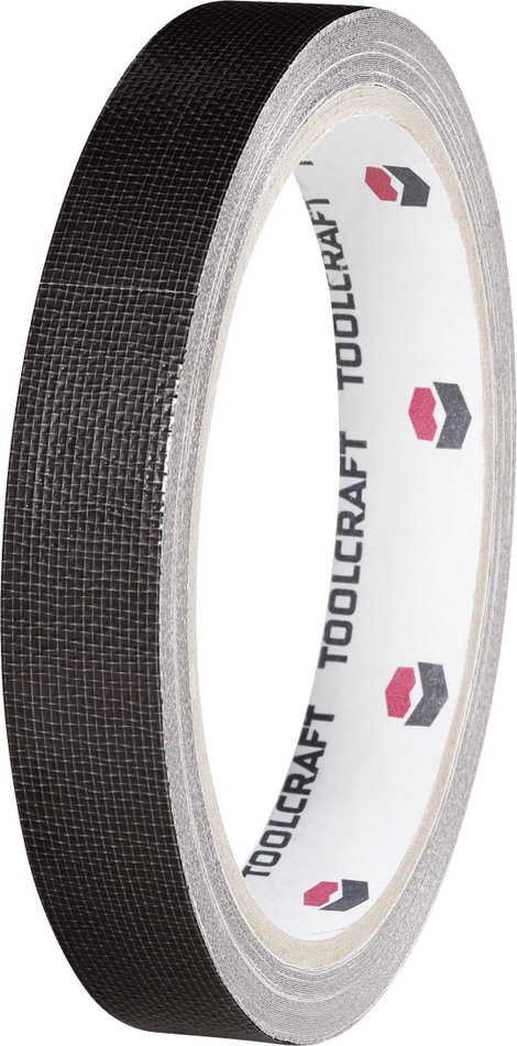 Egyoldalas szövet ragasztószalag (H x Sz) 10 m x 15 mm, fekete HEB15L10SC TOOLCRAFT, tartalom: 1 tek