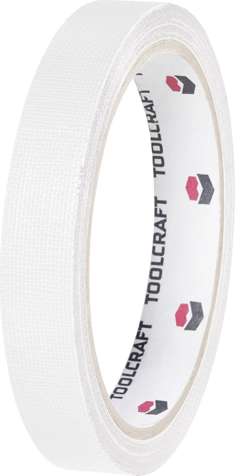 Egyoldalas szövet ragasztószalag (H x Sz) 10 m x 15 mm, fehér HEB15L10WC TOOLCRAFT, tartalom: 1 teke