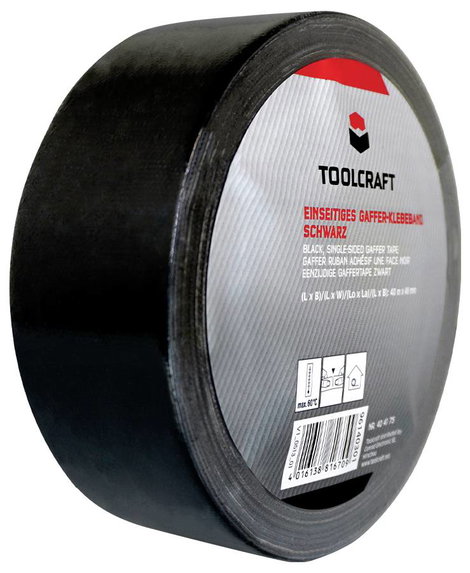 Gaffer ragasztószalag 40 m x 48 mm, fekete, 1 tekercs, Toolcraft 54B48L40SC 2. kép