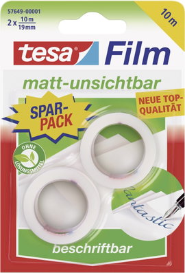Írható ragasztószalag Tesafilm® Invisible 10 m x 19 mm, 2 tekercs, TESA 57649