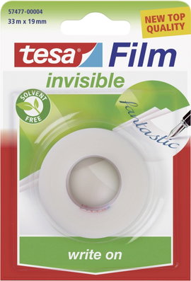 Írható ragasztószalag Tesafilm® Invisible 10 m x 19 mm, 1 tekercs, TESA 57477