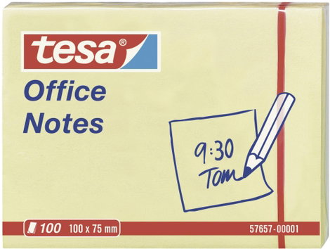 Tesa öntapadó jegyzettömb, jelölőcímke sárga 100 mm x 75 mm TESA 57657-01-05