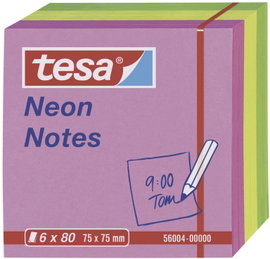 Tesa öntapadó jegyzettömb, jelölőcímke 3db-os készlet sárga, rózsaszín, zöld 75 mm x 75 mm TESA 5600