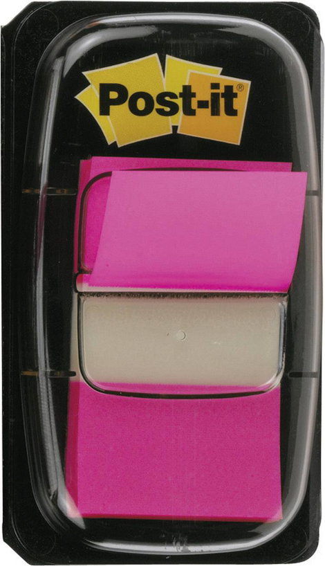 Post-it® Index (H x Sz) 43.2 mm x 25.4 mm, rózsaszín műanyag I680-21 3M, tartalom: 1 db