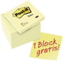 Post-it® Notes (H x Sz) 76 mm x 76 mm, sárga 654Y6 3M, tartalom: 6 db bélyegkép