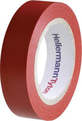 PVC szigetelőszalag, (H x Sz) 10 m x 15 mm, piros PVC HelaTape Flex 15 HellermannTyton, tartalom: 1 