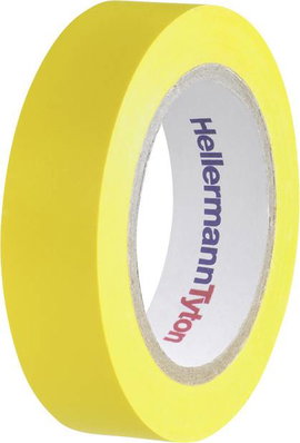 PVC szigetelőszalag, (H x Sz) 10 m x 15 mm, sárga PVC HelaTape Flex 15 HellermannTyton, tartalom: 1 
