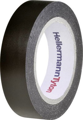 PVC szigetelőszalag 10 m x 15 mm, fekete HellermannTyton HelaTape Flex 15