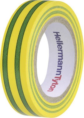 PVC szigetelőszalag, (H x Sz) 10 m x 15 mm, zöld/Sárga PVC HelaTape Flex 15 HellermannTyton, tartalo