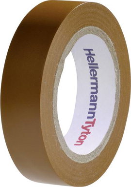 PVC szigetelőszalag, (H x Sz) 10 m x 15 mm, barna PVC HelaTape Flex 15 HellermannTyton, tartalom: 1 