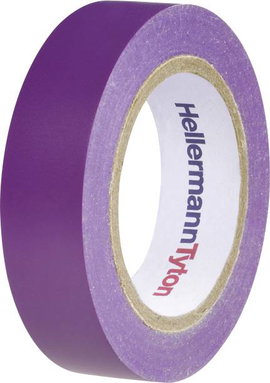 PVC szigetelőszalag, (H x Sz) 10 m x 15 mm, lila PVC HelaTape Flex 15 HellermannTyton, tartalom: 1 t