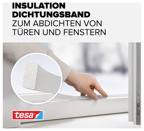 Univerzális habanyag tömítő, Tesamoll® (H x Sz) 10 m x 9 mm, fehér Habanyag TESA, tartalom: 1 tekerc 3. kép