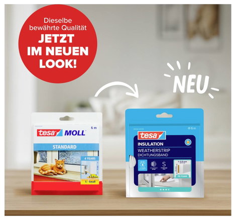 Habanyag tömítő, Tesamoll® Standard (H x Sz x Ma) 6 x 9 x 4 m, fehér, TESA, tartalom: 1 tekercs 2. kép