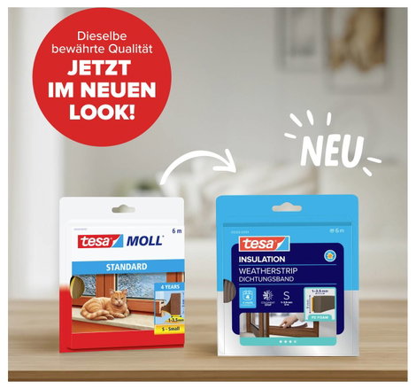 Habanyag tömítő, Tesamoll® Standard (H x Sz x Ma) 6 x 9 x 4 m, barna, TESA, tartalom: 1 tekercs 2. kép