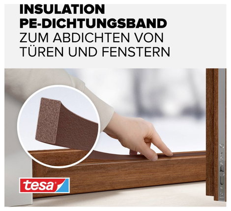 Habanyag tömítő, Tesamoll® Standard (H x Sz x Ma) 6 x 9 x 4 m, barna, TESA, tartalom: 1 tekercs 3. kép