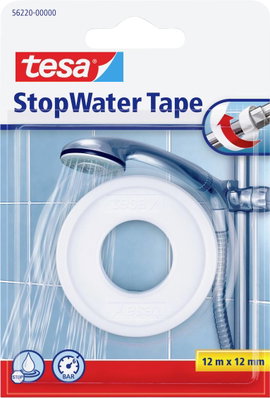 Javítószalag, TESA StopWater Tape (H x Sz) 12 m x 12 mm, fehér 56220-0-0 TESA, tartalom: 1 tekercs