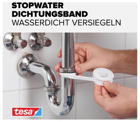 Javítószalag, TESA StopWater Tape (H x Sz) 12 m x 12 mm, fehér 56220-0-0 TESA, tartalom: 1 tekercs 2. kép