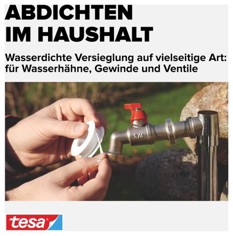 Javítószalag, TESA StopWater Tape (H x Sz) 12 m x 12 mm, fehér 56220-0-0 TESA, tartalom: 1 tekercs 6. kép