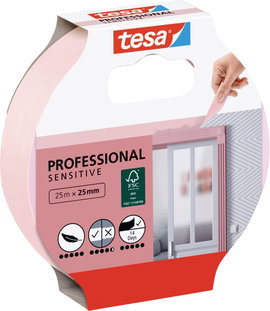 Tesa maszkolószalag, fedő, festőszalag 25 m x 25 mm rózsaszín tesa® Maler-Krepp Precision Sensitive 