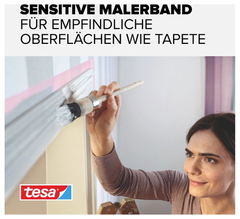 Tesa maszkolószalag, fedő, festőszalag 25 m x 25 mm rózsaszín tesa® Maler-Krepp Precision Sensitive 2. kép