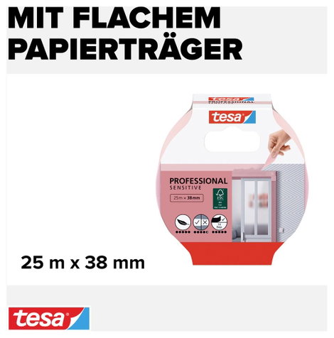 Tesa maszkolószalag, fedő, festőszalag 25 m x 38 mm rózsaszín tesa® Maler-Krepp Precision Sensitive 3. kép
