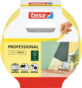 Tesa maszkolószalag, fedő, festőszalag 25 m x 38 mm sárga színű tesa® Maler-Krepp 56271