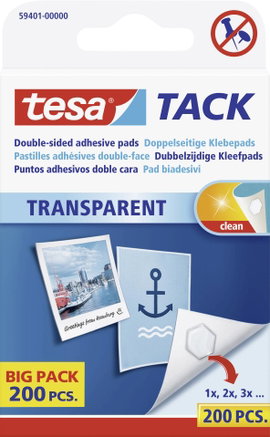 Kétoldalas ragasztó párnák Tesa Tack® Doublesided Adhesive Pads Big Pack 200 db TESA 59401