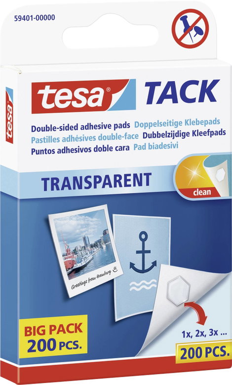 Kétoldalas ragasztó párnák Tesa Tack® Doublesided Adhesive Pads Big Pack 200 db TESA 59401 2. kép