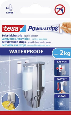 Vízhatlan ragasztó lap Tesa Powerstrips® Waterproofstrips nagy TESA 59700