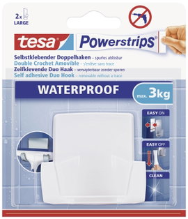 Vízhatlan ragasztású tartó Tesa Powerstrips® Waterproof Duo Hook Plastic TESA 59704